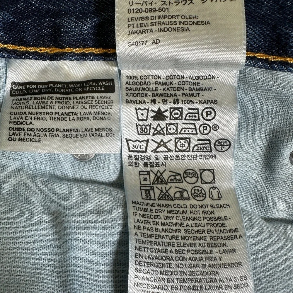 Levis 550 Relaxed Fit Tapered Leg Jeans Dark Wash Blue Denim Mens 46x29